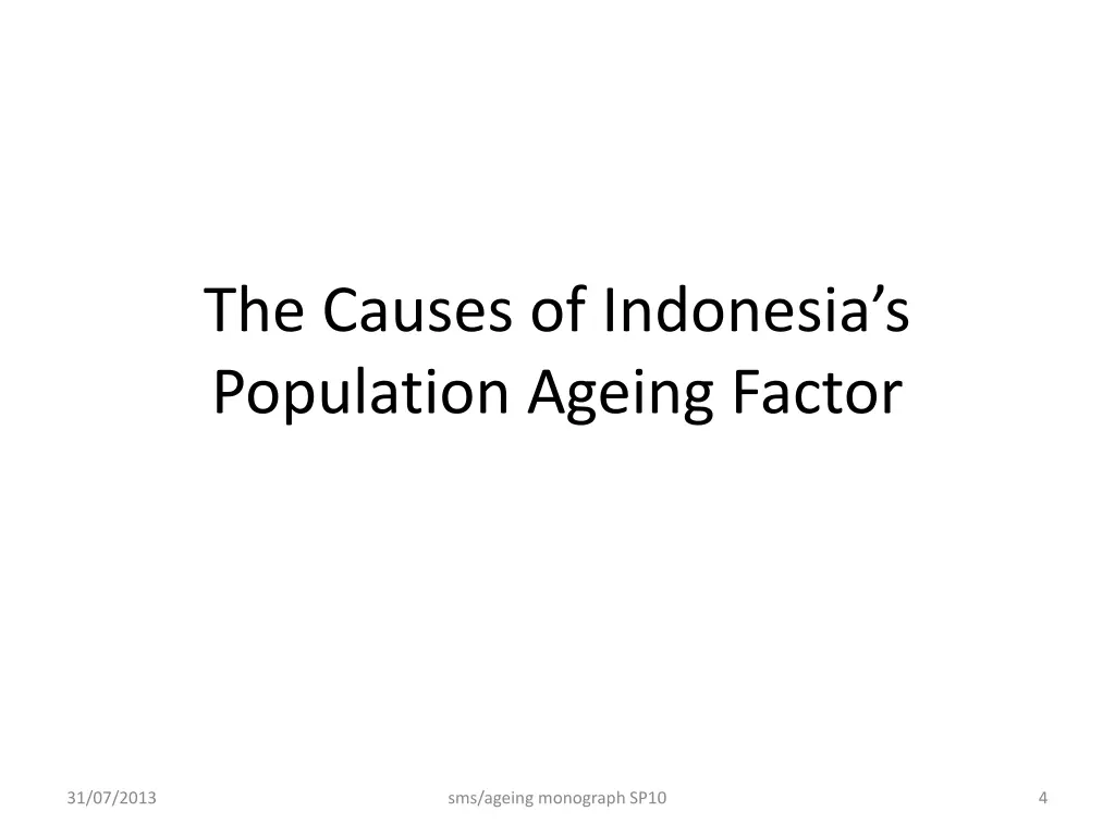 the causes of indonesia s population ageing factor