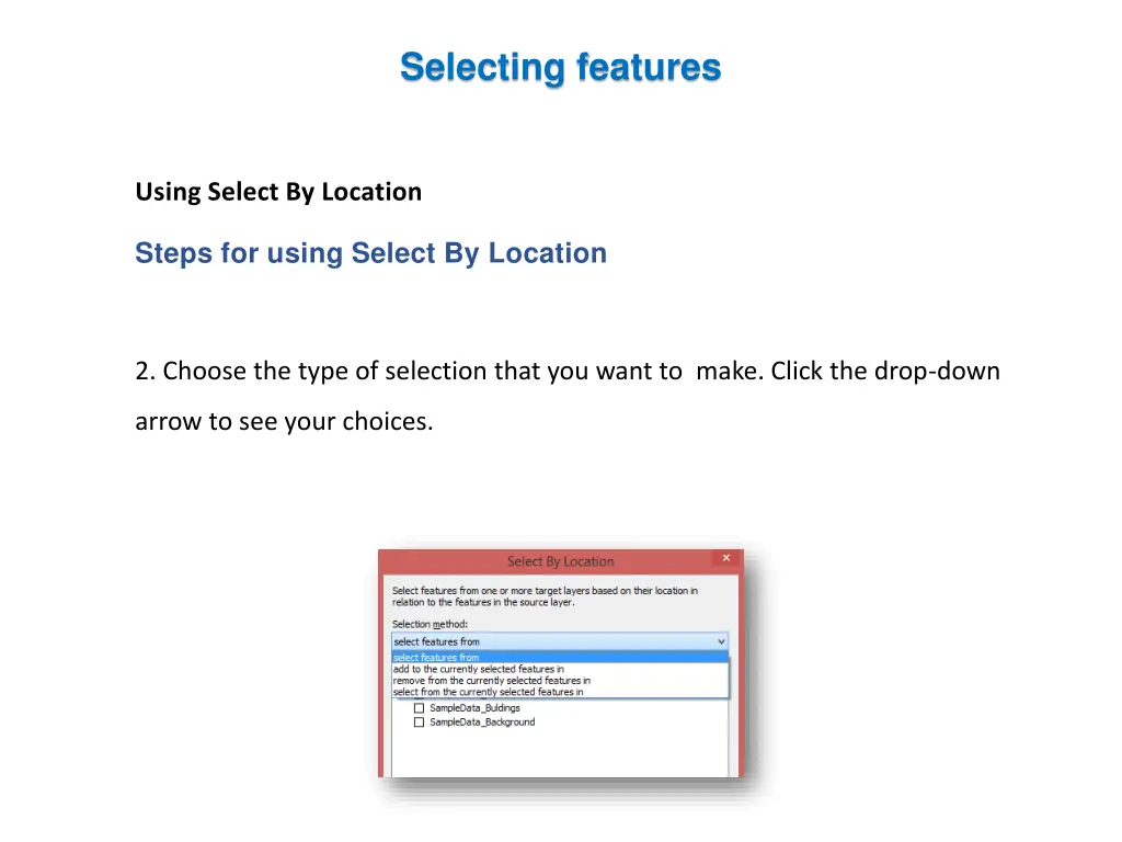 selecting features 1