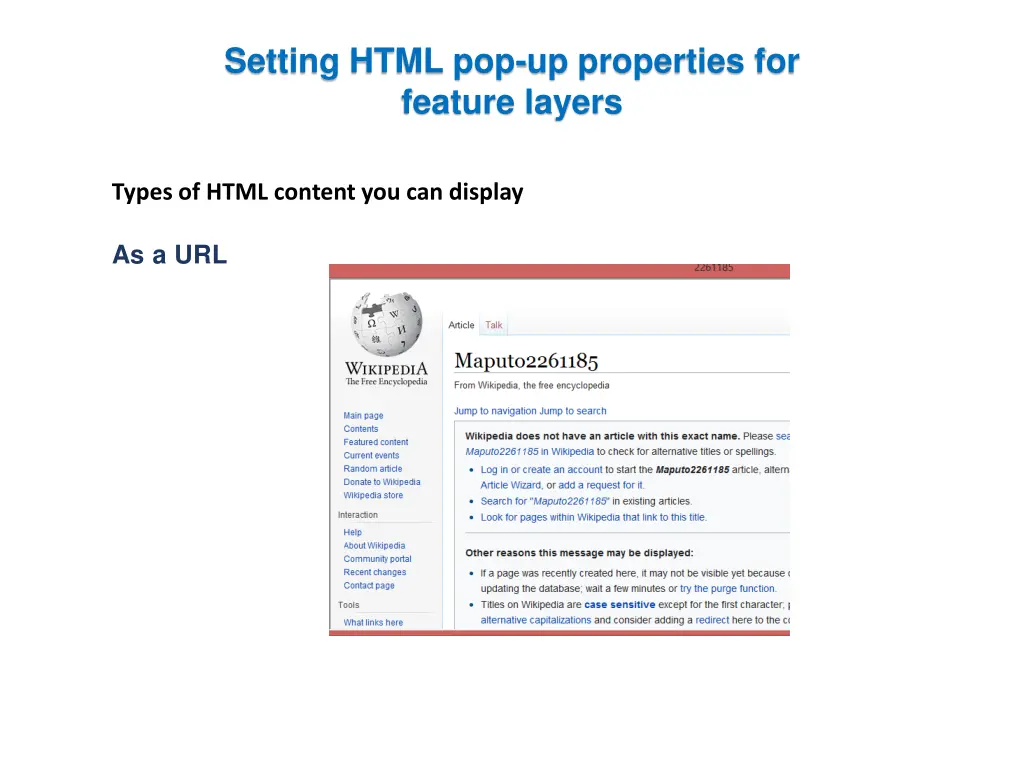 setting html pop up properties for feature layers 11