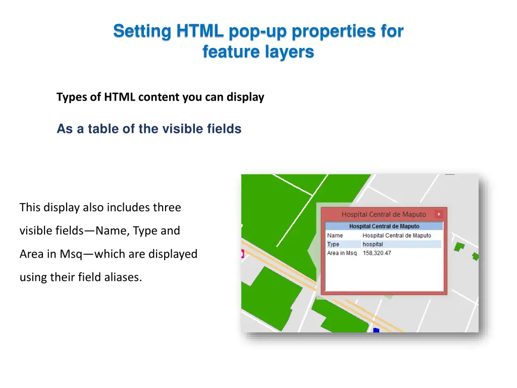 setting html pop up properties for feature layers 5