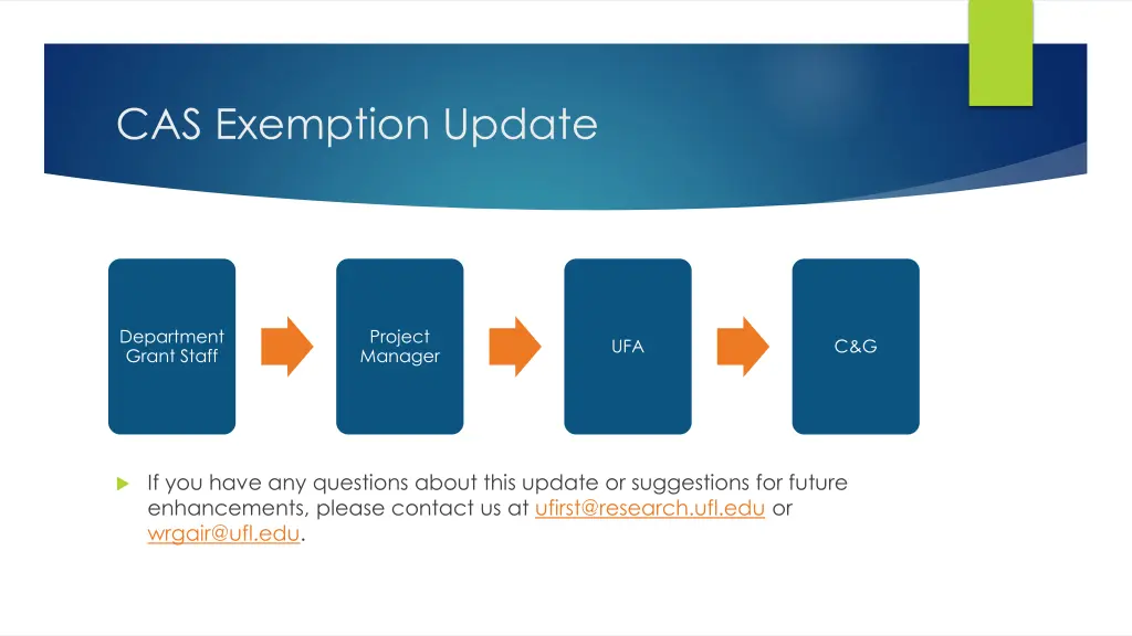 cas exemption update