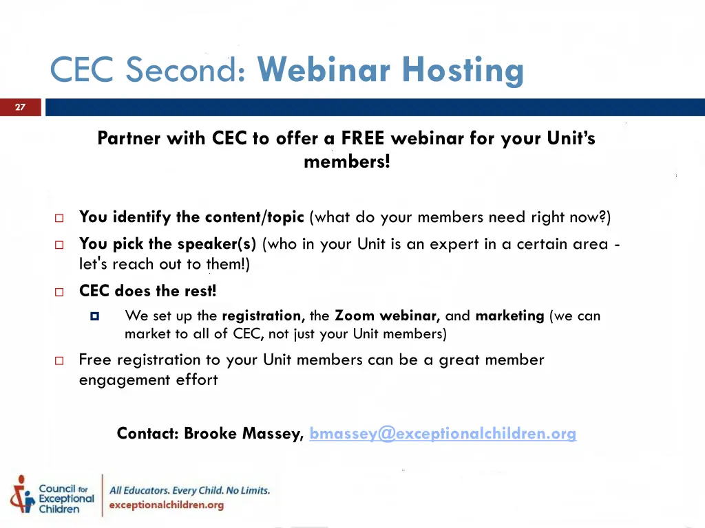 cec second webinar hosting