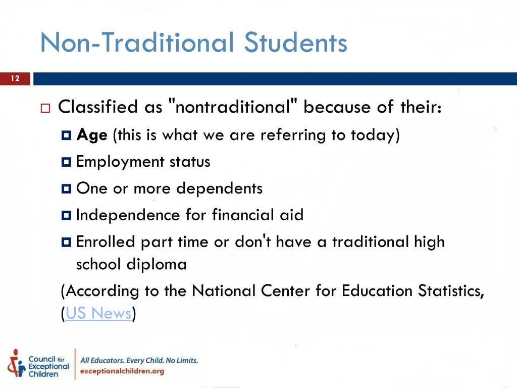 non traditional students