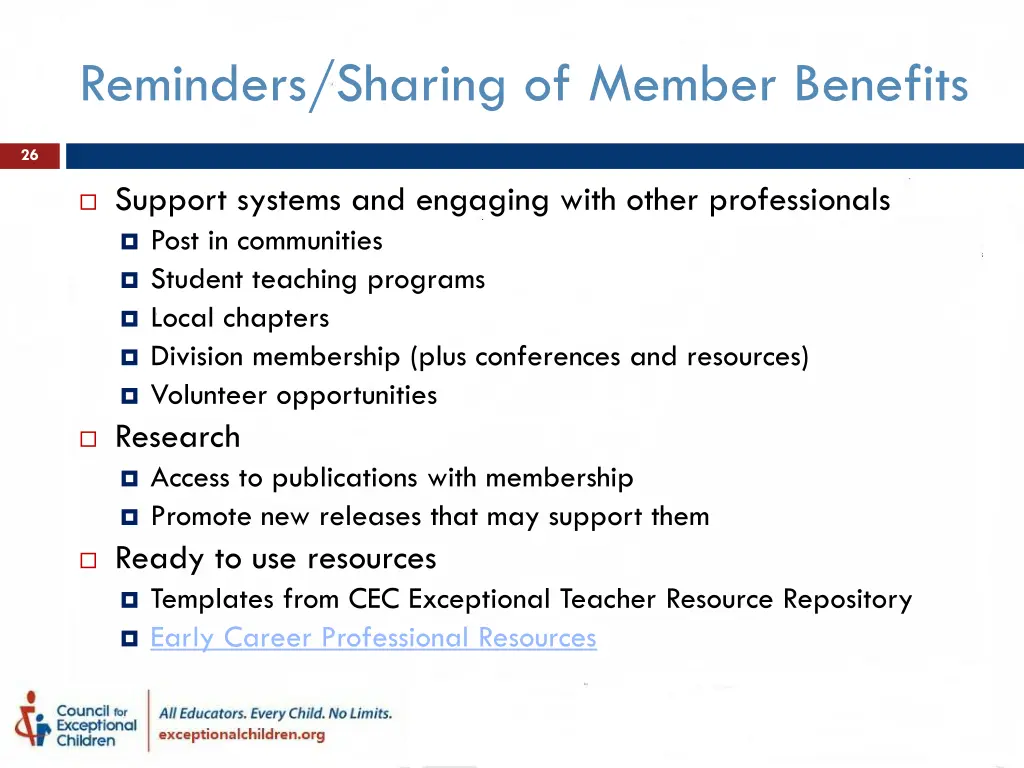 reminders sharing of member benefits