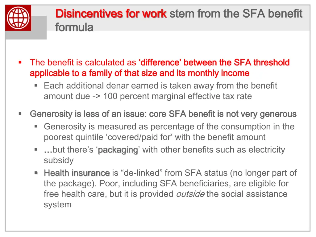 disincentives for work disincentives for work