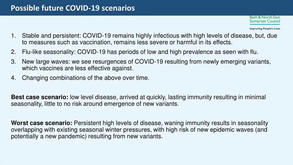 possible future covid 19 scenarios