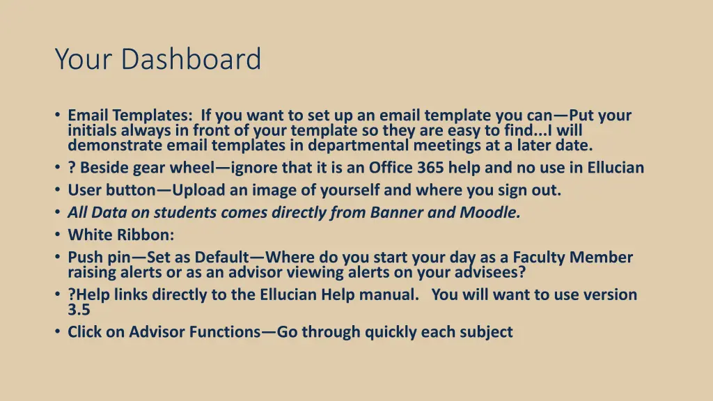 your dashboard 1