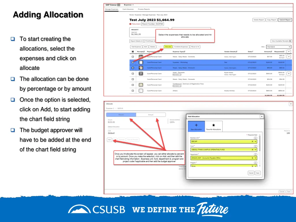 adding allocation