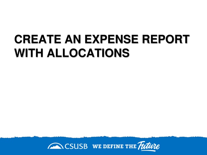 create an expense report with allocations