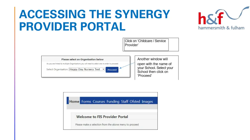 accessing the synergy provider portal 1