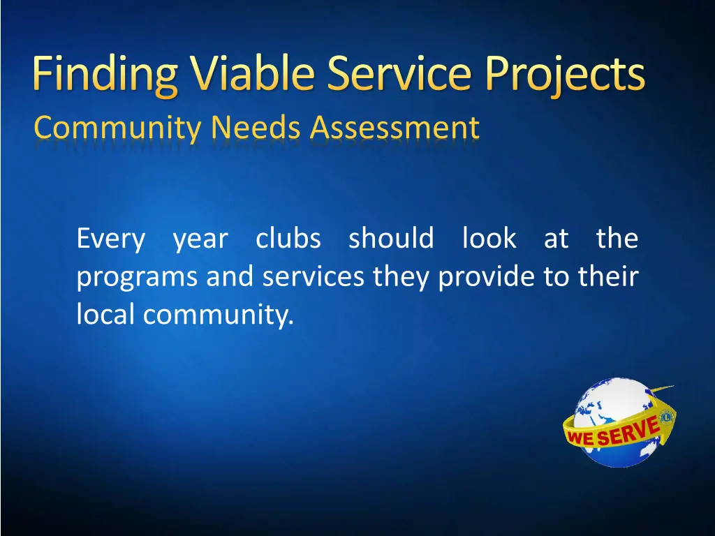 finding viable service projects community needs