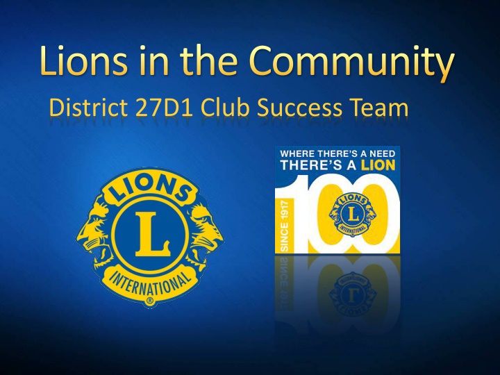 lions in the community district 27d1 club success