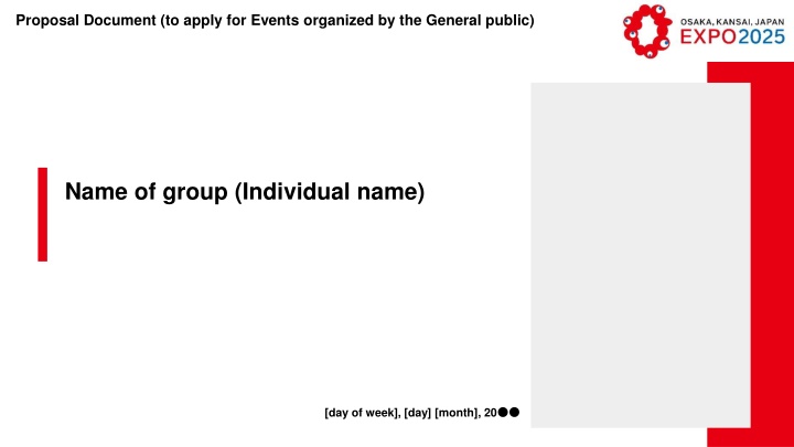 proposal document to apply for events organized