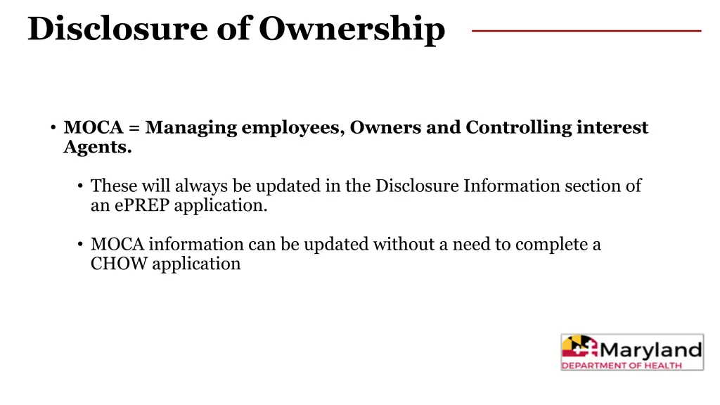 disclosure of ownership