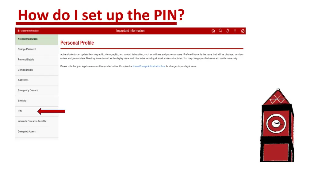 how do i set up the pin 1