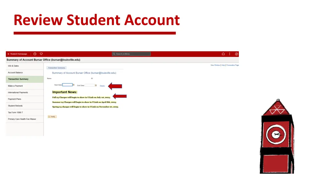 review student account 4