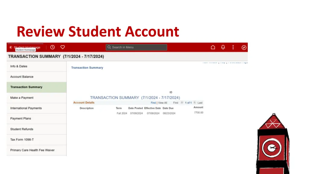 review student account 5