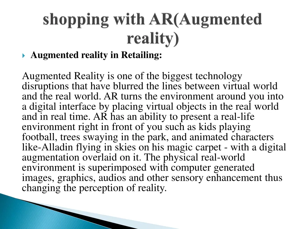 augmented reality in retailing