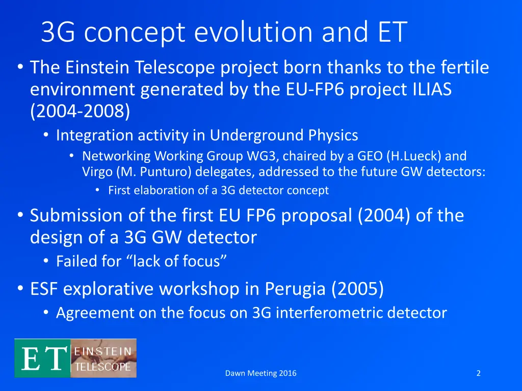 3g concept evolution and et the einstein