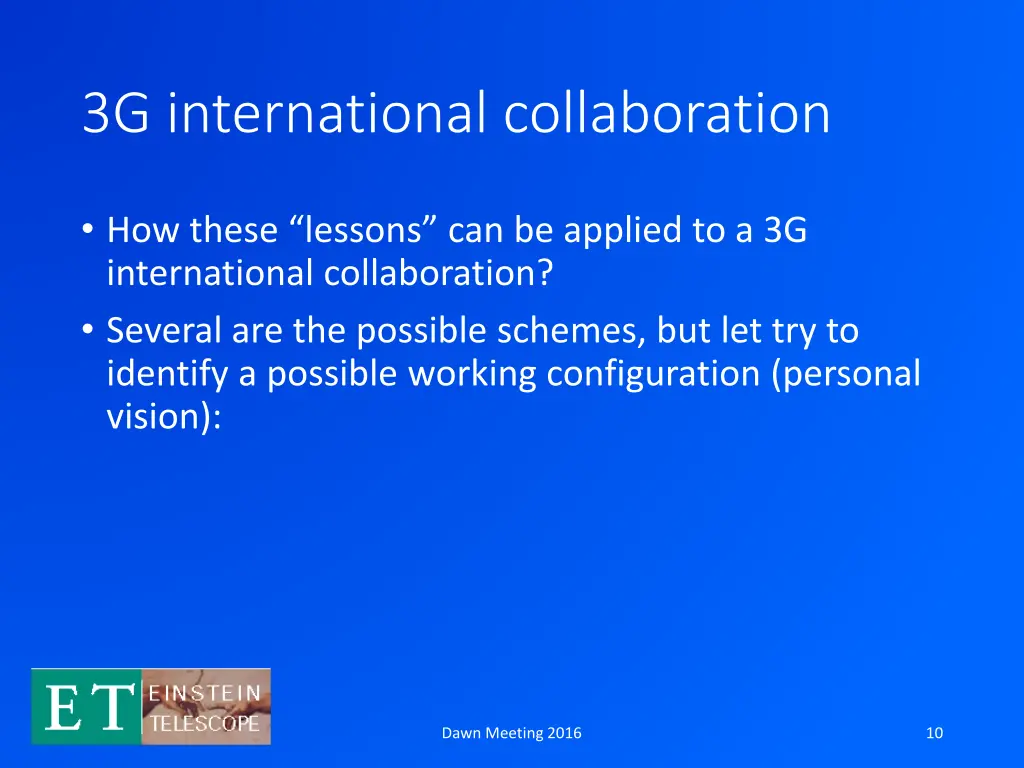 3g international collaboration