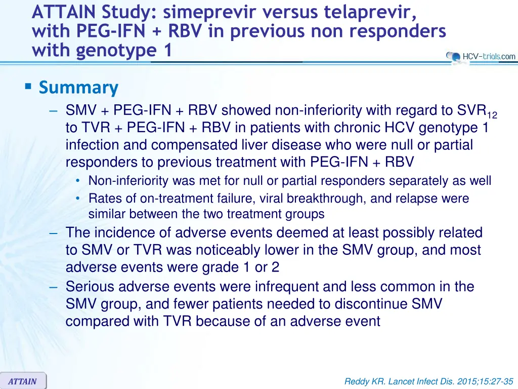 attain study simeprevir versus telaprevir with 5