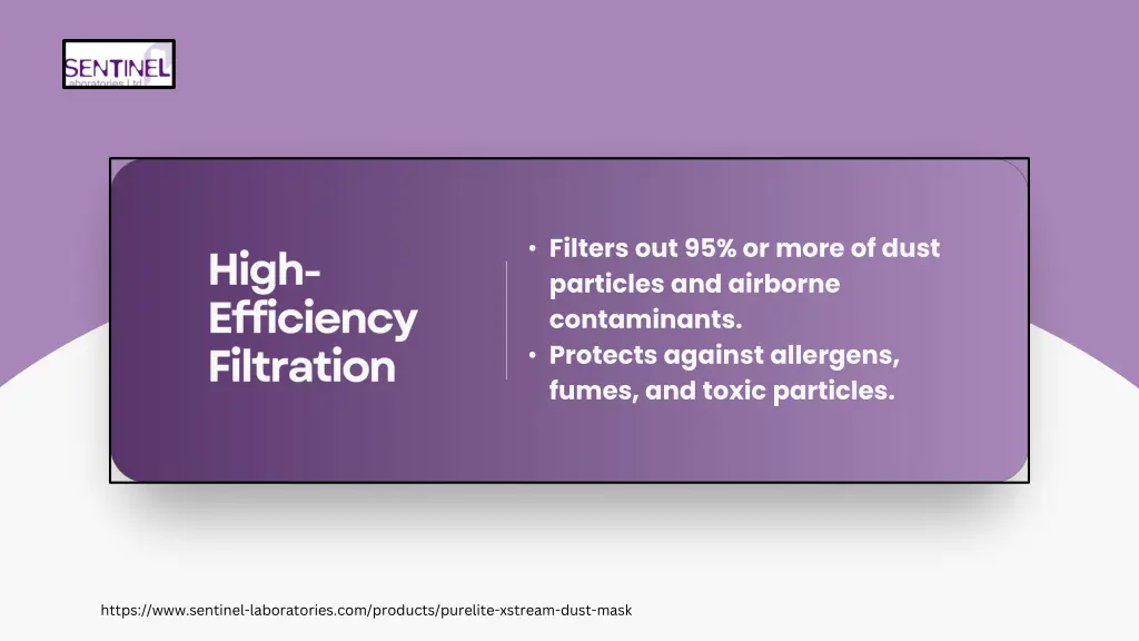 filters out 95 or more of dust particles