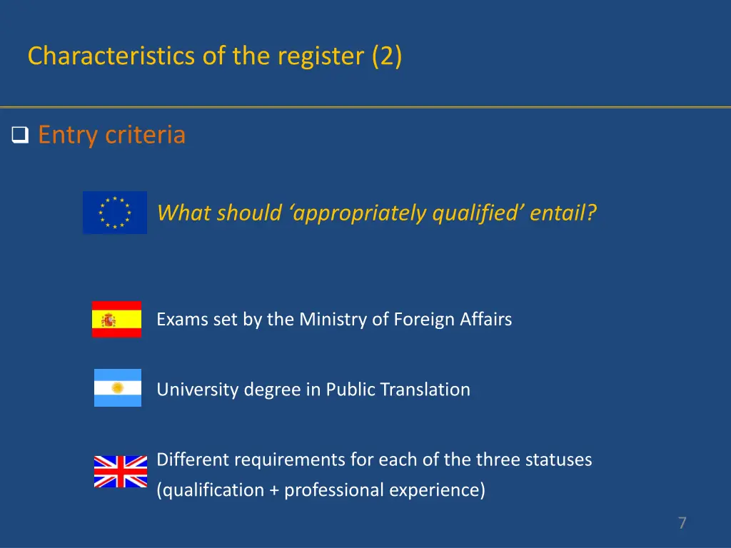 characteristics of the register 2