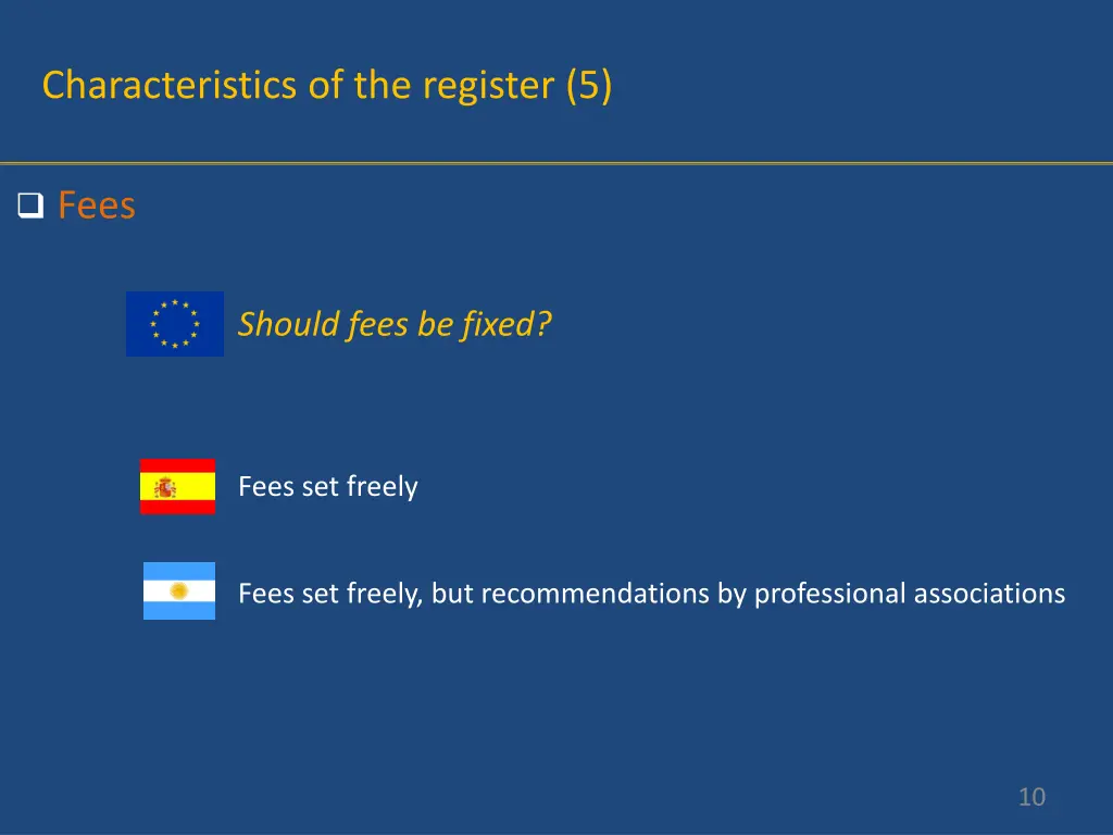 characteristics of the register 5