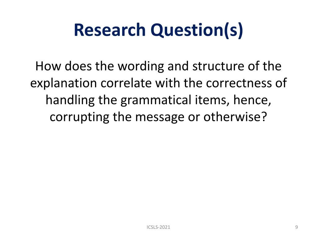 research question s