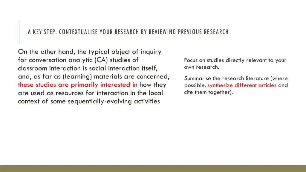 a key step contextualise your research 1