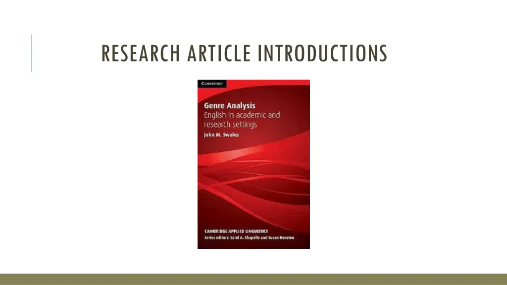 research article introductions
