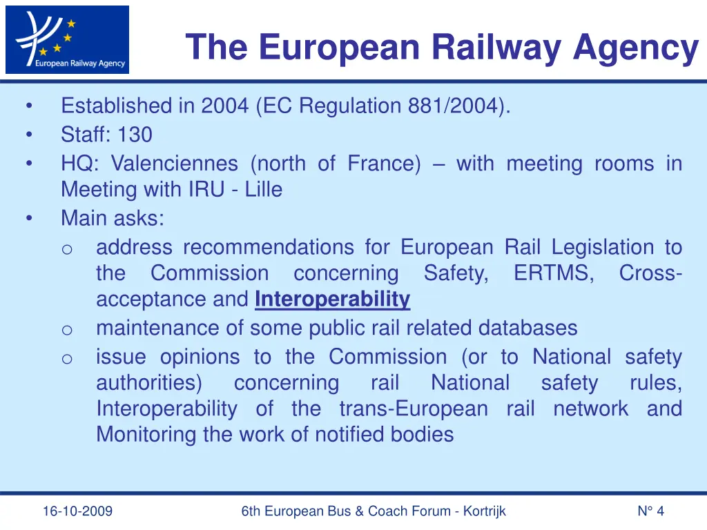 the european railway agency