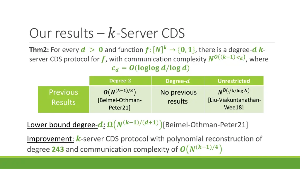 our results server cds thm2 for every