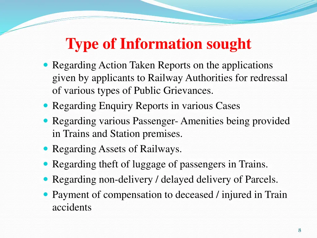 type of information sought 3