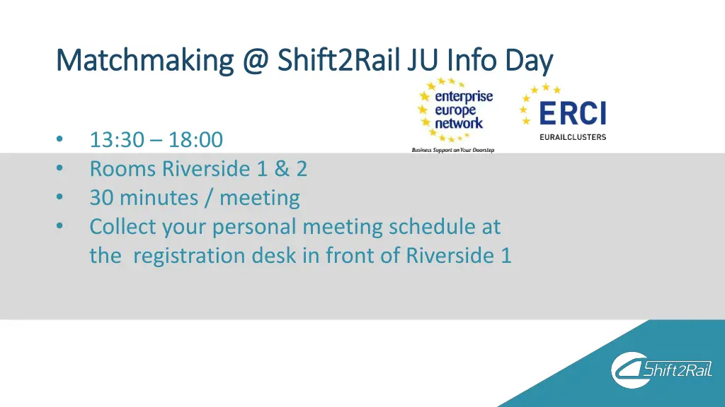 the enterprise europe network @ shift2rail