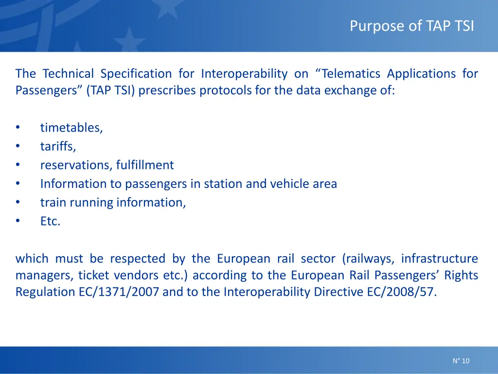 purpose of tap tsi