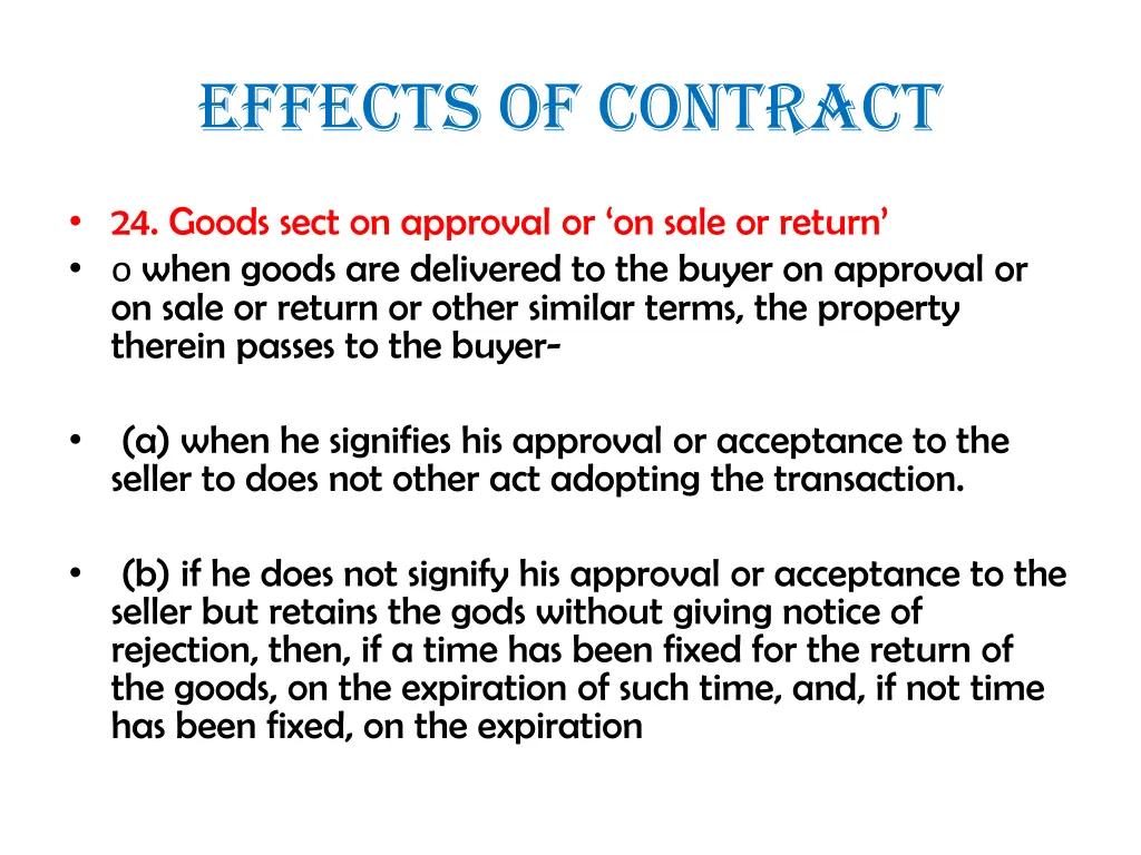 effects of contract