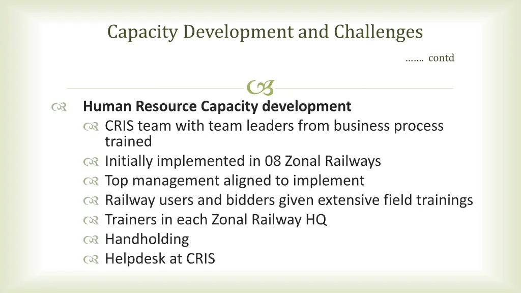 capacity development and challenges contd 2