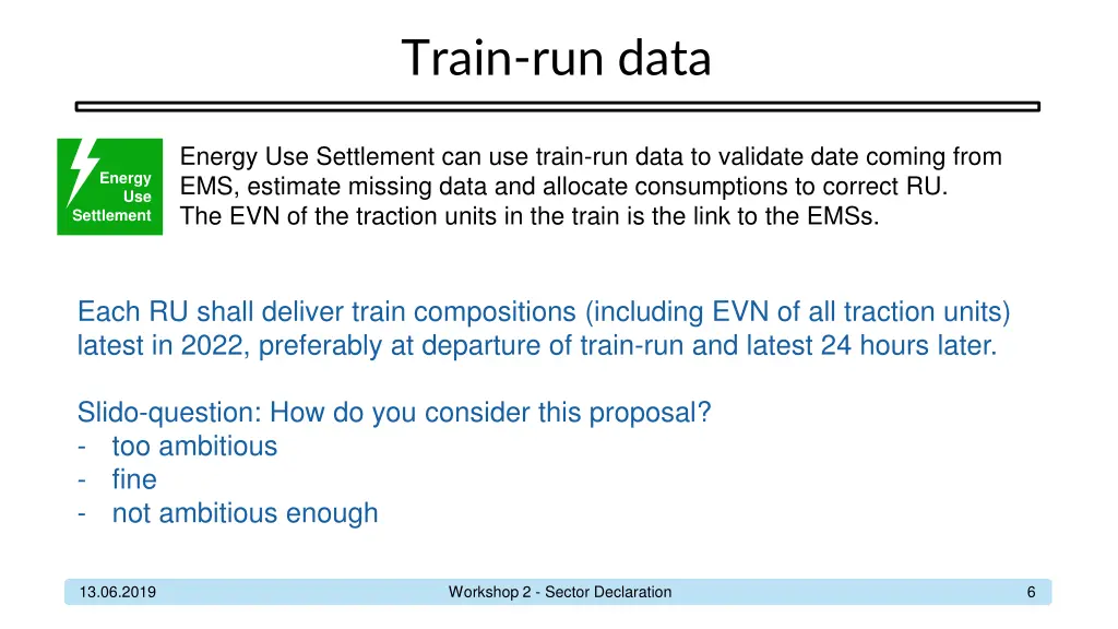 train run data