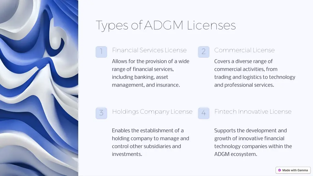 types of adgm licenses