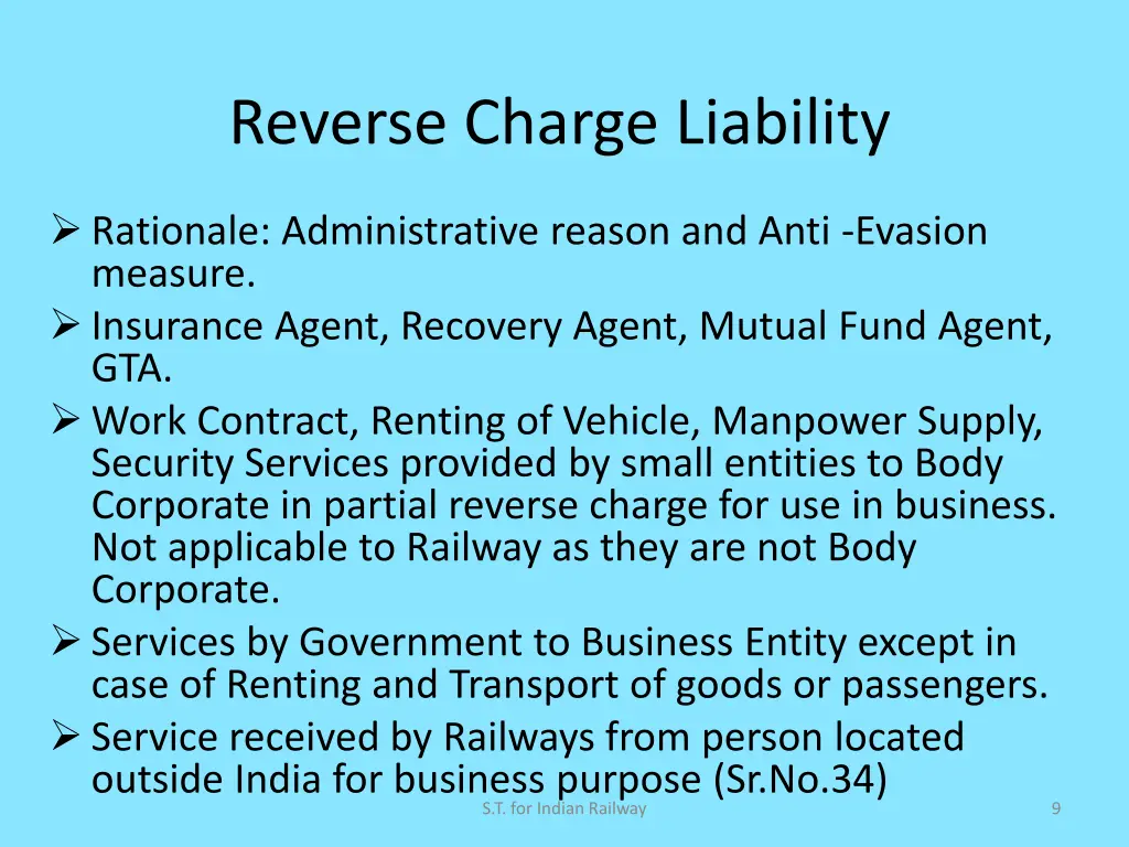 reverse charge liability