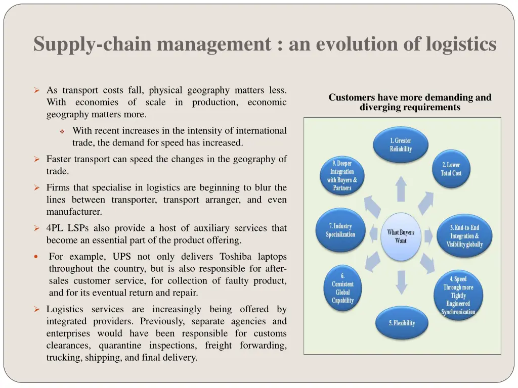 supply chain management an evolution of logistics