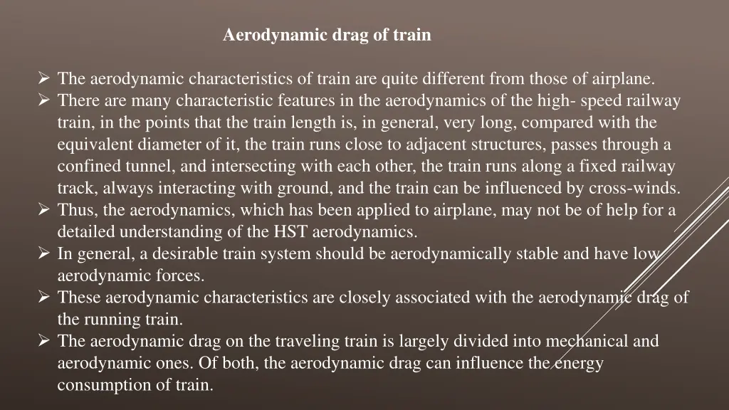 aerodynamic drag of train