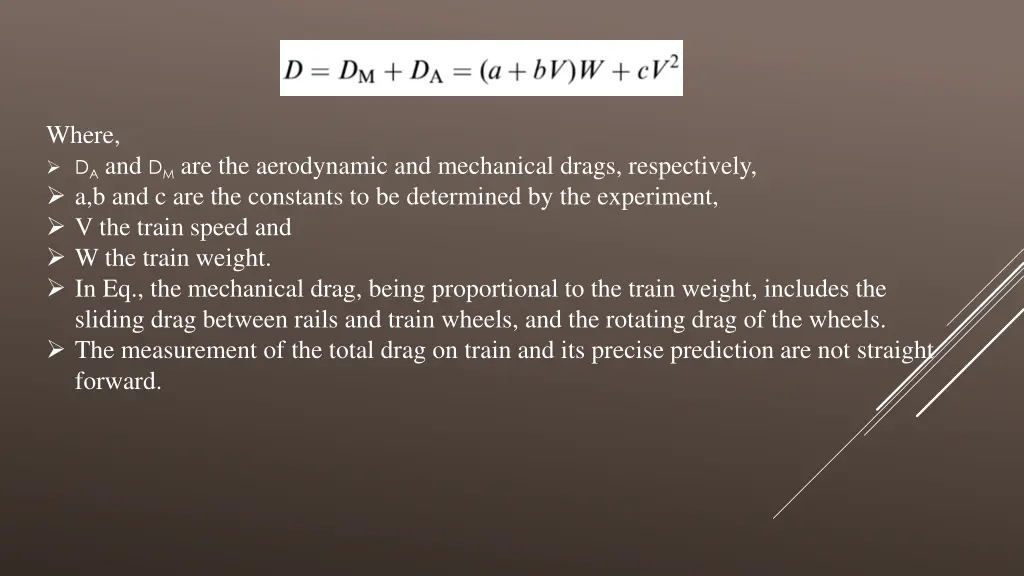 where d a and d m are the aerodynamic