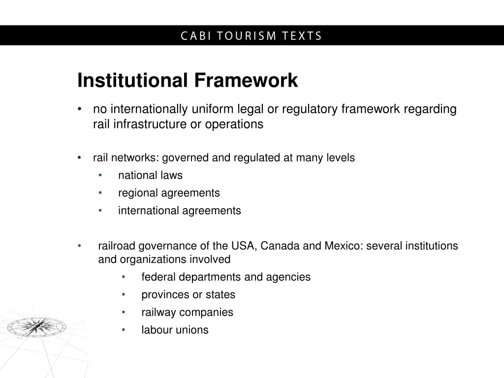 institutional framework