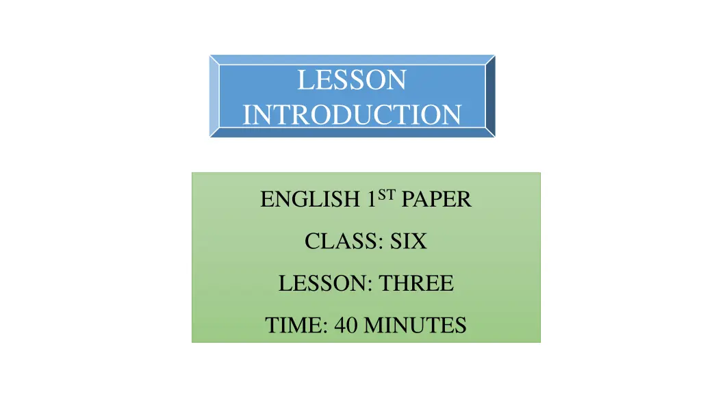 lesson introduction