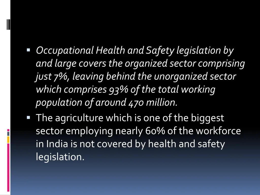 occupational health and safety legislation