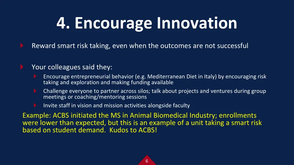 4 encourage innovation