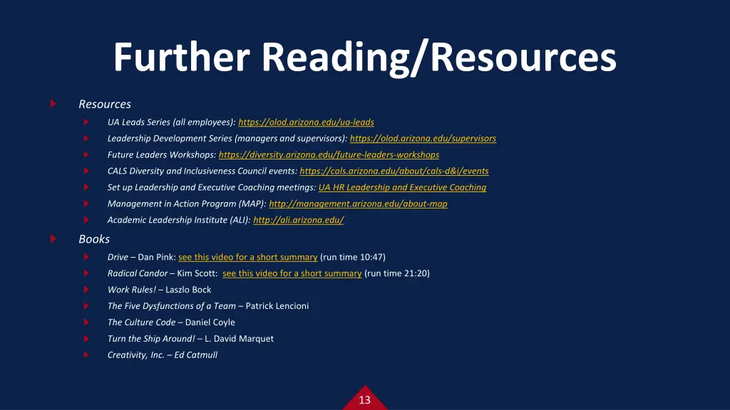 further reading resources