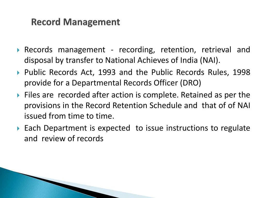 records management recording retention retrieval